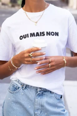Wit T-shirt Oui Mais Non