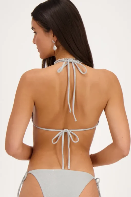 Zilveren Bikini Top Triangel Met Lurex