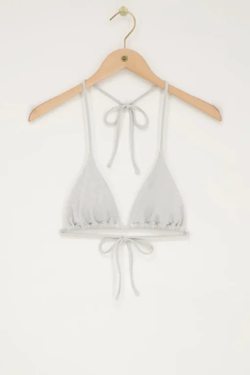 Zilveren Bikini Top Triangel Met Lurex
