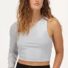 Zilveren Metallic Rib Top Cut-out