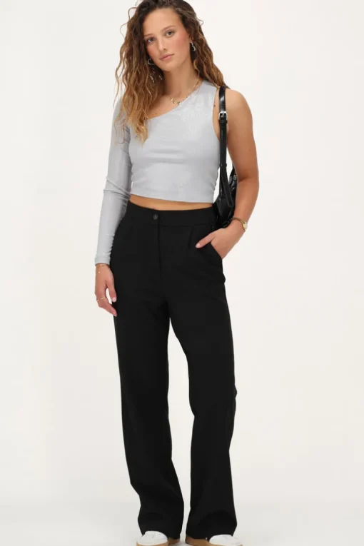 Zilveren Metallic Rib Top Cut-out