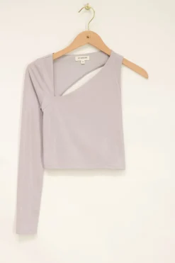 Zilveren Metallic Rib Top Cut-out