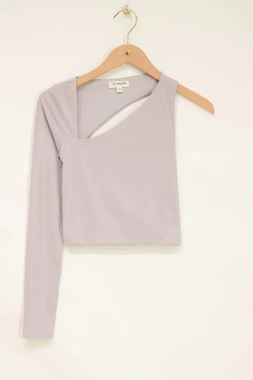 Zilveren Metallic Rib Top Cut-out