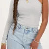 Zilveren One-shoulder Top Met Lurex
