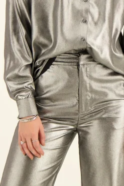 Zilveren Pantalon Metallic