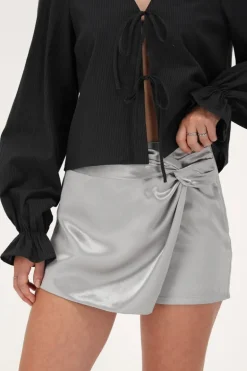 Zilveren Skort Met Overslag