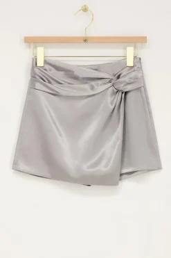 Zilveren Skort Met Overslag