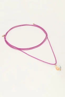 Zodiac Paarse Koord Ketting Met Parel