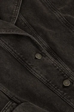Zwart Denim Gilet Met Elastische Tailleband