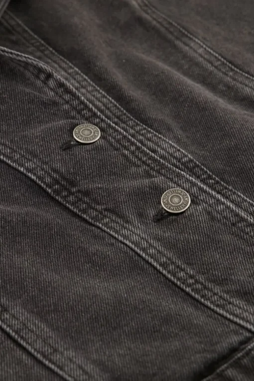 Zwart Denim Gilet Met Zakken