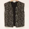 Zwart Gilet Met Donkere Zebra Print
