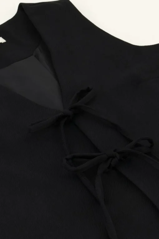 Zwart Gilet Met Strikjes