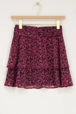 Zwart Rokje Met Roze Bloemenprint