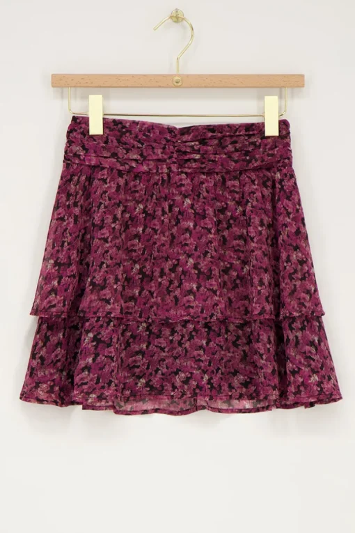 Zwart Rokje Met Roze Bloemenprint