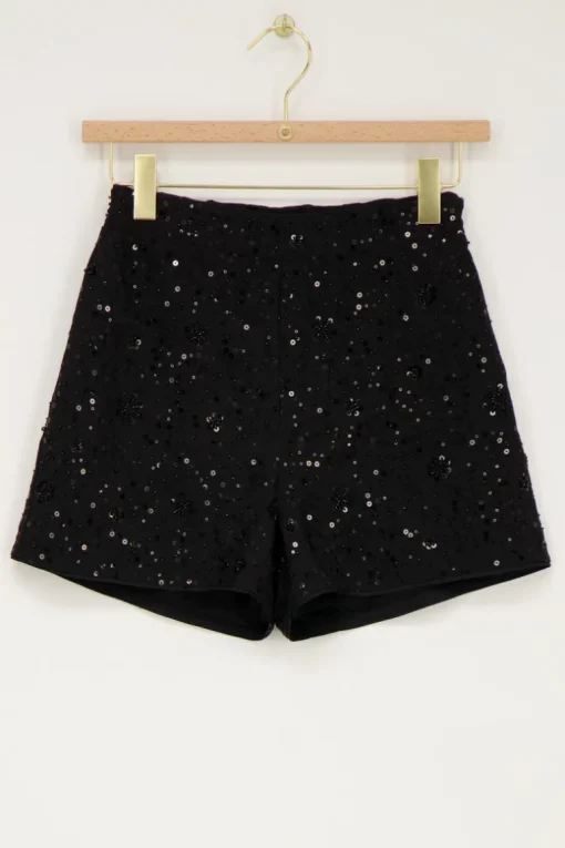 Zwart Short Met Pailletten