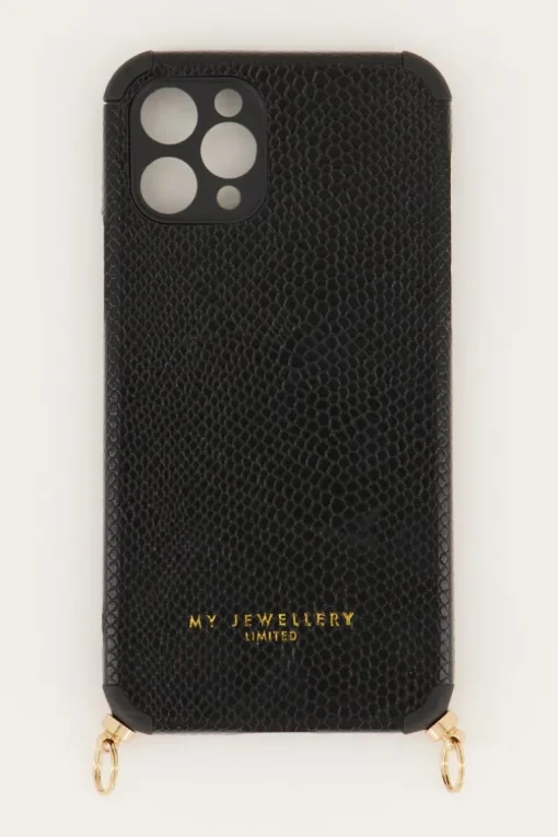 Zwart Telefoonhoesje Croco Print