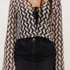 Zwart-beige Crochet Vestje