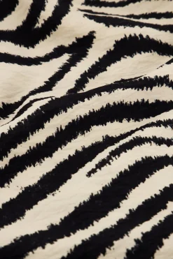 Zwart-beige Zebra Wikkeljurk