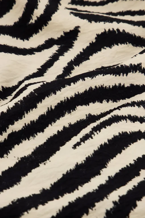 Zwart-beige Zebra Wikkeljurk