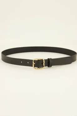 Zwarte Basic Riem Met Gouden Gesp