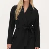 Zwarte Blazer Jurk Met Reverskraag