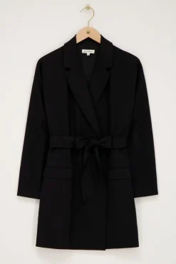 Zwarte Blazer Jurk Met Reverskraag