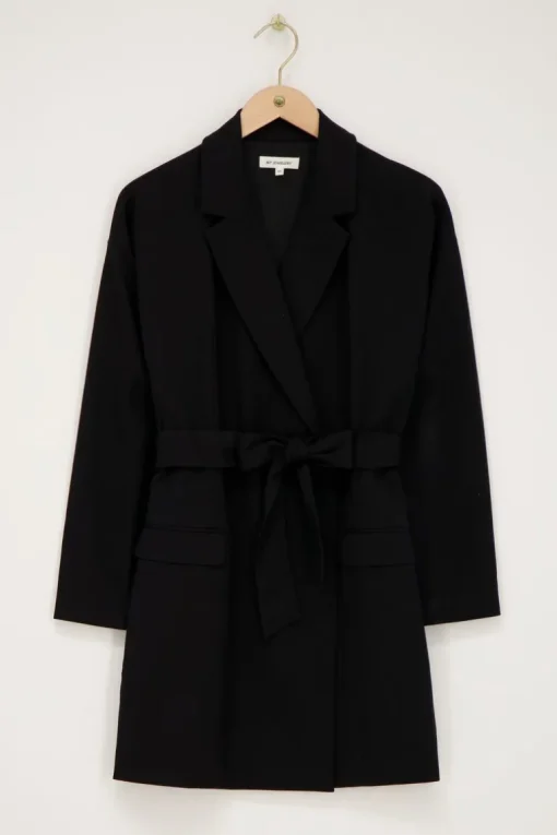 Zwarte Blazer Jurk Met Reverskraag
