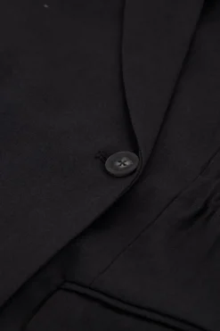 Zwarte Blazer Jurk Met Reverskraag