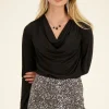 Zwarte Body Met Waterval Hals