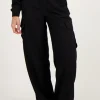Zwarte Cargo Broek Met Elastieken Tailleband