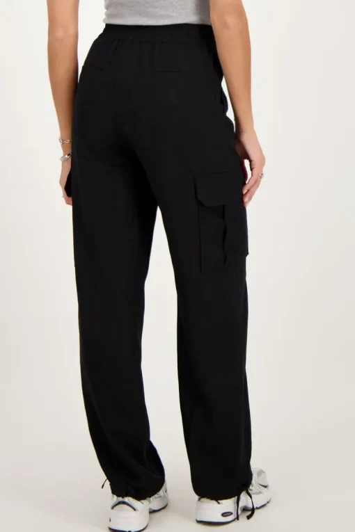 Zwarte Cargo Broek Met Elastieken Tailleband