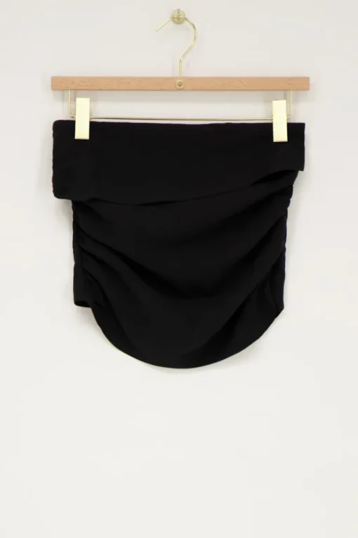 Zwarte Corset Top Gedrapeerd