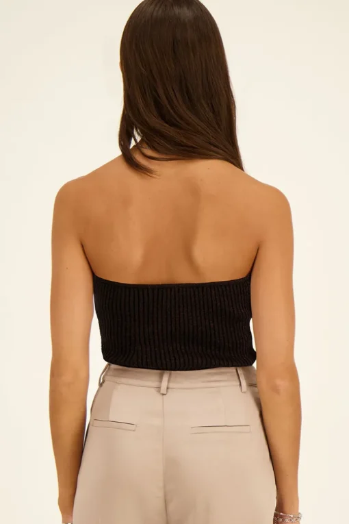 Zwarte Corset Top Met Lurex