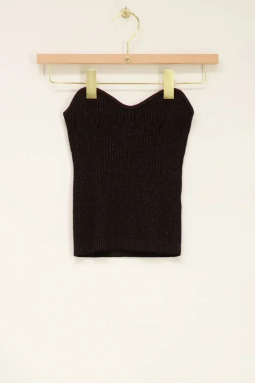 Zwarte Corset Top Met Lurex
