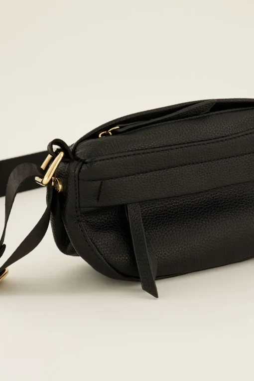 Zwarte Crossbody Tas Met Extra Vak