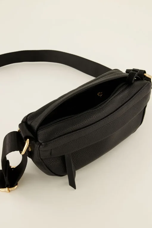 Zwarte Crossbody Tas Met Extra Vak