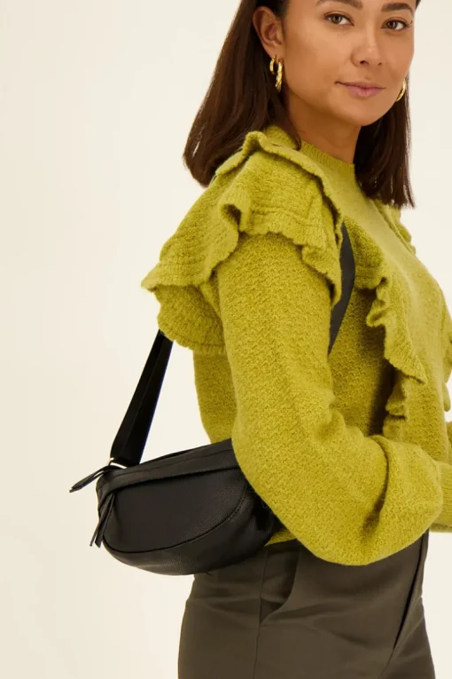 Zwarte Crossbody Tas Met Extra Vak