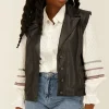 Zwarte Leatherlook Gilet Oversized