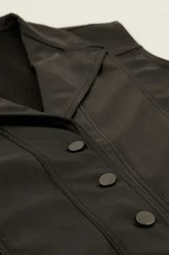 Zwarte Leatherlook Gilet Oversized