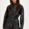 Zwarte Leatherlook Playsuit