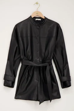 Zwarte Leatherlook Playsuit