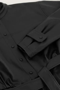 Zwarte Leatherlook Playsuit