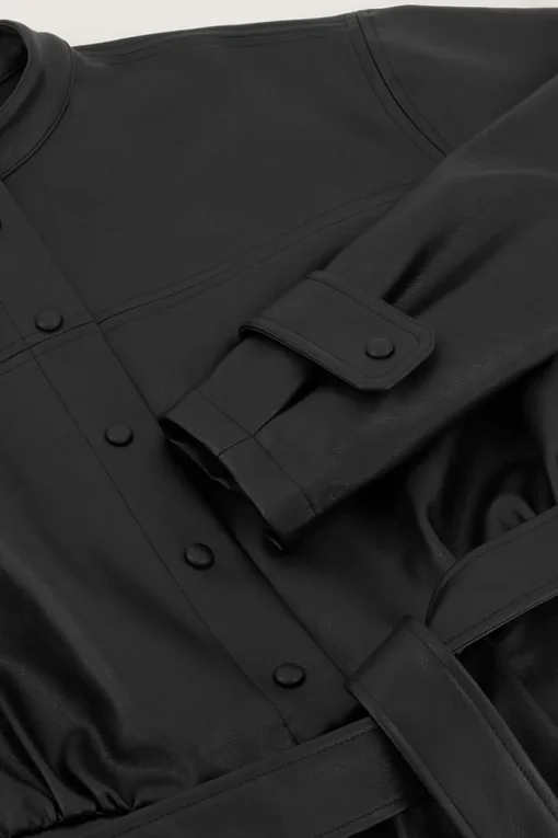 Zwarte Leatherlook Playsuit