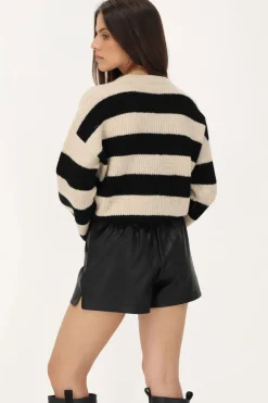 Zwarte Leatherlook Short Met Elastieken Band