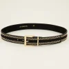 Zwarte Leren Riem Met Goudkleurige Studs