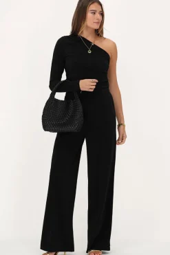 Zwarte Lurex One-shoulder Top