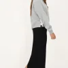 Zwarte Maxi Rok Met Structuur & Split