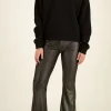 Zwarte Metallic Flared Broek