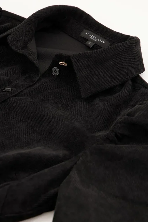 Zwarte Midi Jurk Met Ribstructuur