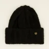 Zwarte Muts Met Brede Kabels